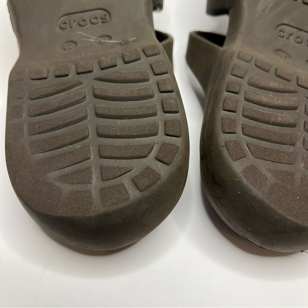 CROCS Meleen Twist Brown Strappy Comfort Slide Sandals Women's Size 8 - Picture 12 of 15